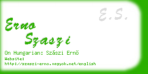 erno szaszi business card