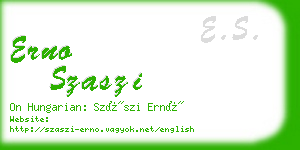 erno szaszi business card